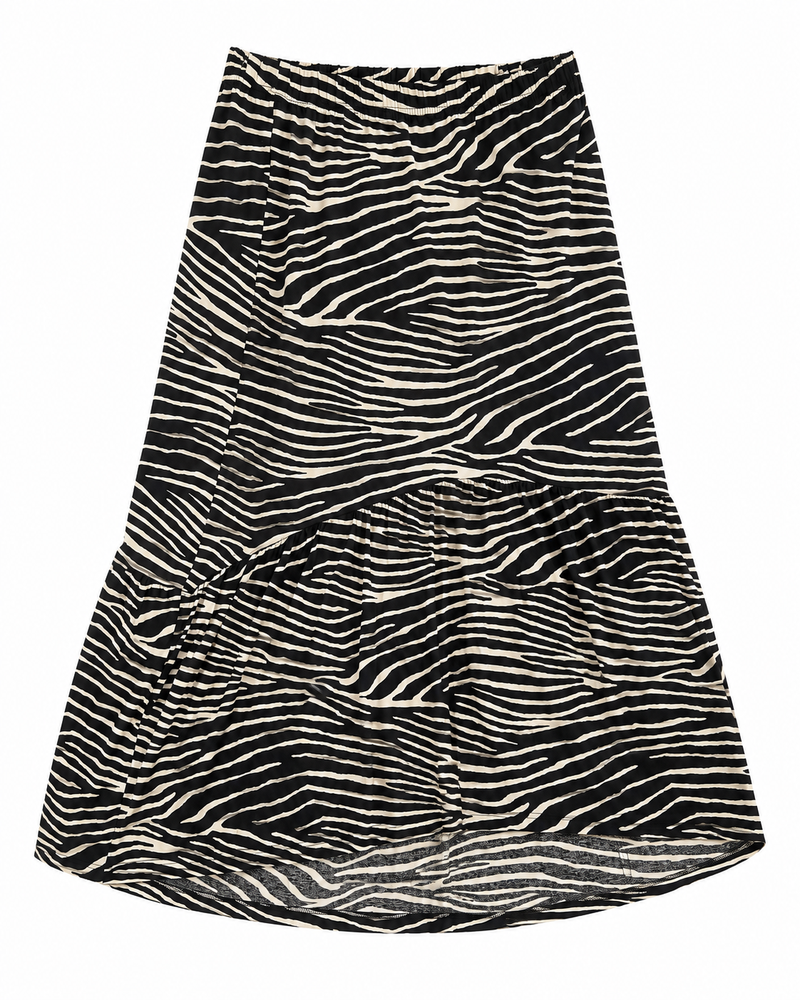 Geisha Maxi Skirt - Black / Off-White