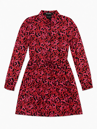 Nik & Nik Ilona Logo Dress - Black / Cardinal Red / Fruit Pave