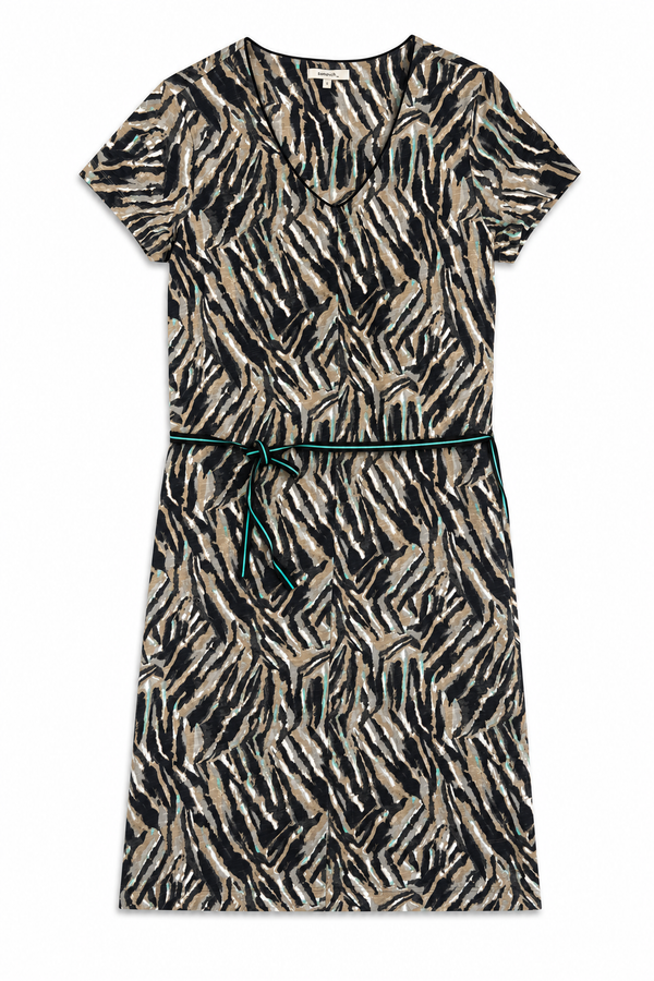 Sandwich Dress - Gray / White / Black