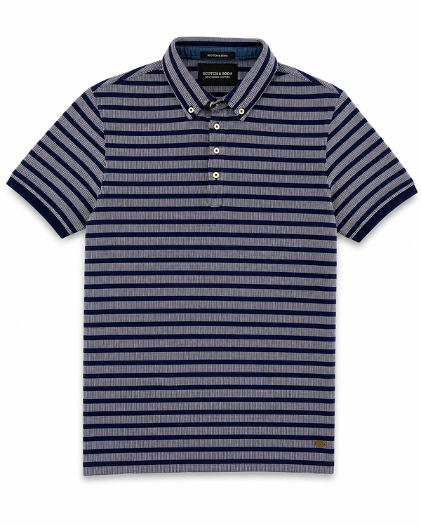 Scotch & Soda Long Fit Striped T-Shirt - Blue