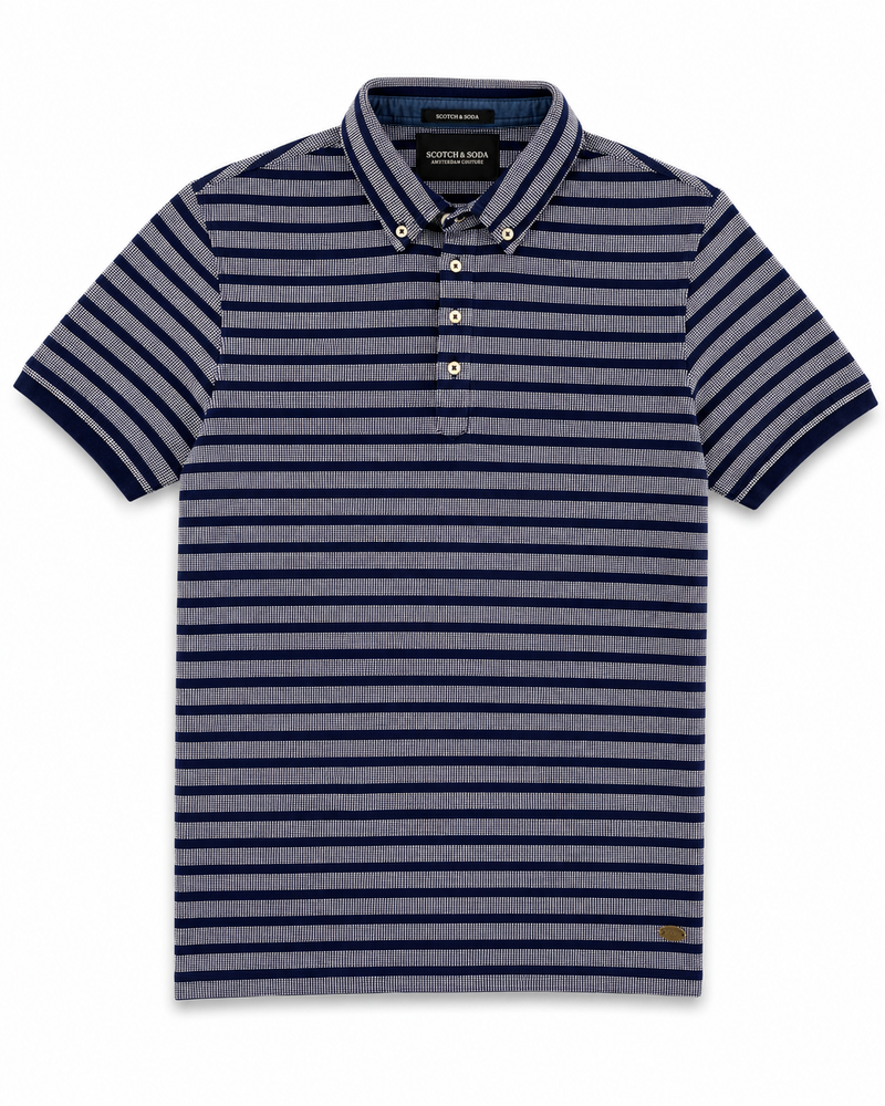 Scotch & Soda Long Fit Striped T-Shirt - Blue