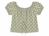 Vero Moda VMJrsMilo SS Off-Shoulder Top - Desert Sage / Snow White