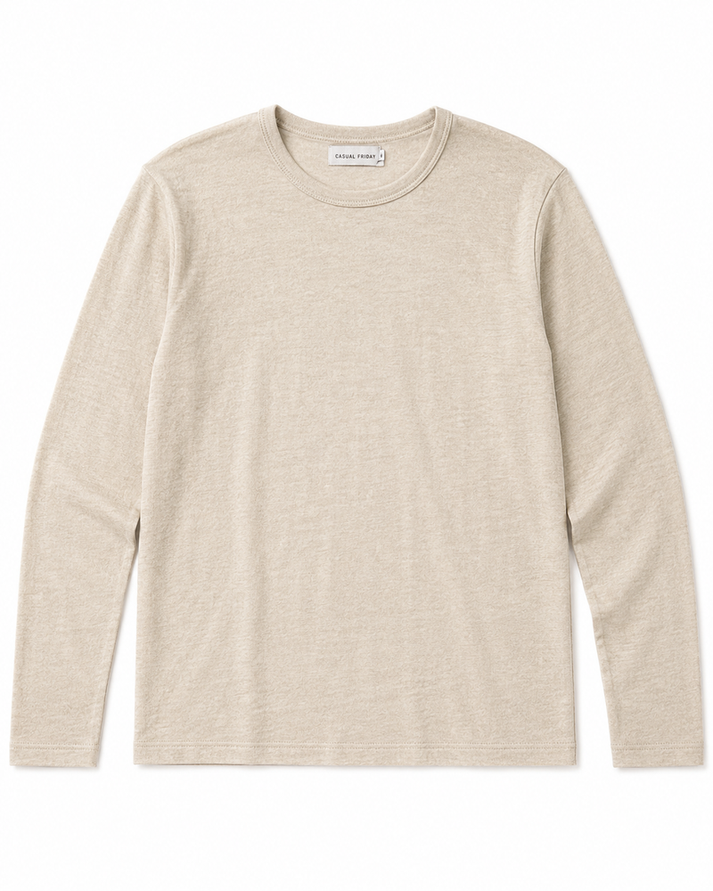 Casual Friday Kent Merino Crew Neck Knit - Beige