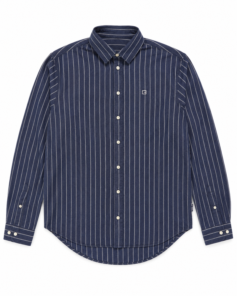 Casual Friday CFAnton LS BD Shirt Flannel - Blue Striped