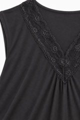 Vero Moda VMSafa V-hals Kanten Top - Asphalt
