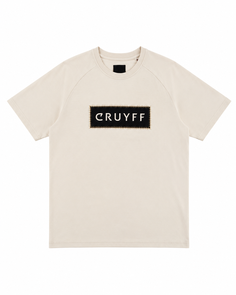 Cruyff Fuzeknit Lasercut Tee - Creme Gold