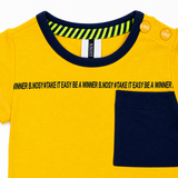 B.Nosy Babyset - Geel / Blauw met Zakje