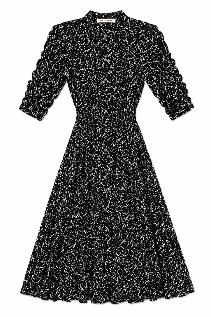 Fifth House Abstract Animal Dress - Black