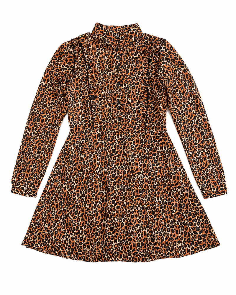Nik & Nik Charley Print Dress - Black / Dull Orange