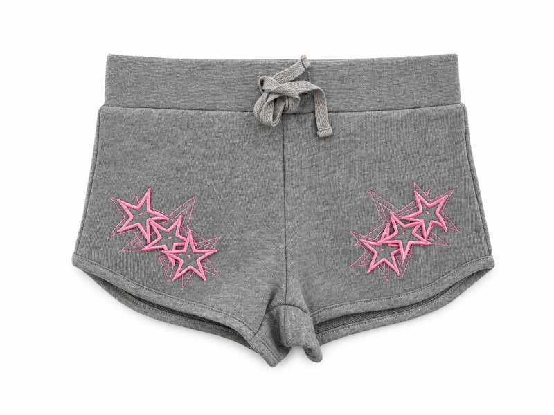 My Brand Junior Shorts - Gray w/ Pink Star