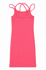 Nik & Nik Rib Dress - Coral Pink