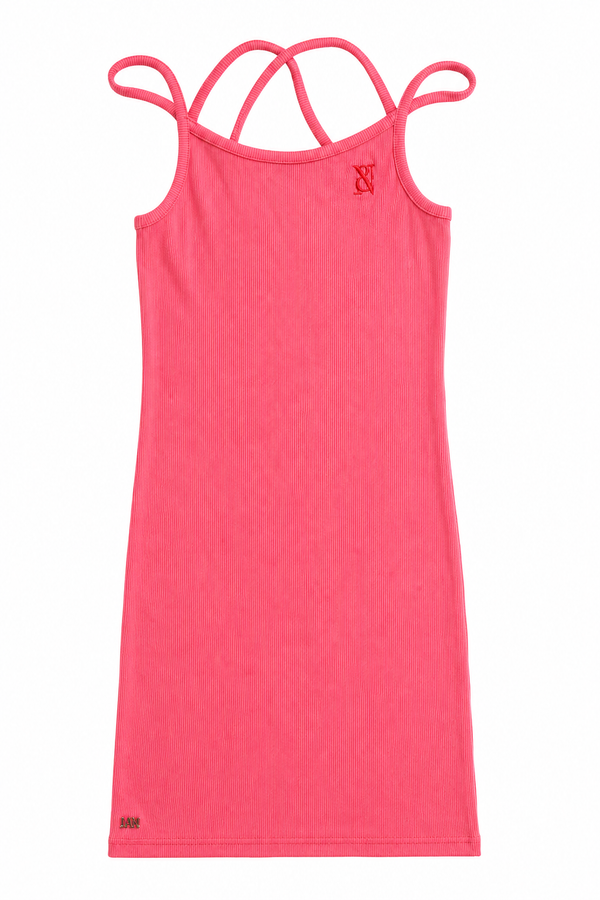 Nik & Nik Rib Dress - Coral Pink