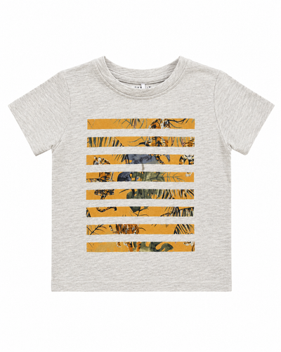 Name It Gray Stripes Tiger Top - Gray