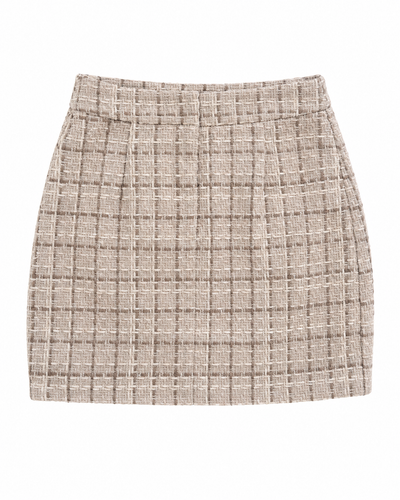 Vero Moda VMMiley HR Korte Tweed Rok - Oatmeal