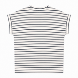 Vero Moda VMBrian Neck SS Pullover - Snow White w/ Black