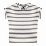Vero Moda VMBrian Neck SS Pullover - Snow White w/ Black