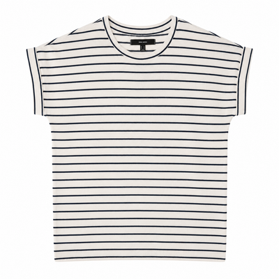 Vero Moda VMBrian Neck SS Pullover - Snow White w/ Black